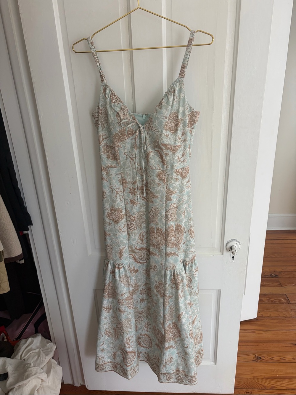 Hill house home Women's The Lillie Dress - Aqua Trellis size small - Picture 7 of 15